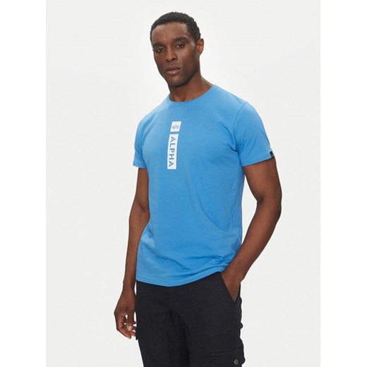 Alpha Industries T-Shirt Puff Print 146509 Niebieski Regular Fit ze sklepu MODIVO w kategorii T-shirty męskie - zdjęcie 182748930
