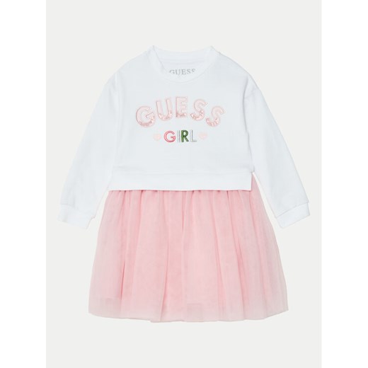 Guess Sukienka codzienna K5RK05 K82T0 Biały Regular Fit ze sklepu MODIVO w kategorii Sukienki dziewczęce - zdjęcie 182748932