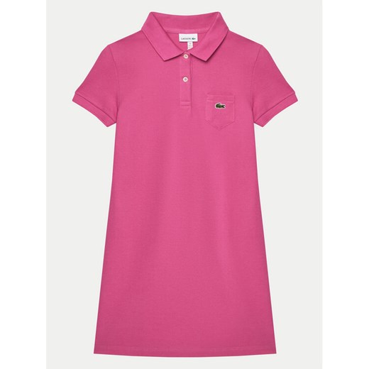 Lacoste Sukienka codzienna EJ2816 Fioletowy Regular Fit ze sklepu MODIVO w kategorii Sukienki dziewczęce - zdjęcie 182748984