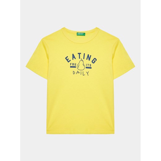 United Colors Of Benetton T-Shirt 3096G109K Żółty Regular Fit ze sklepu MODIVO w kategorii T-shirty chłopięce - zdjęcie 182749113