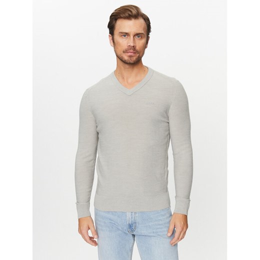 Boss Sweter Avac_V 50510750 Szary Regular Fit ze sklepu MODIVO w kategorii Swetry męskie - zdjęcie 182749122