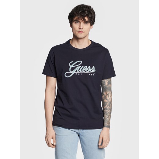 Guess T-Shirt 3D Embro M3GI25 K8FQ4 Granatowy Regular Fit ze sklepu MODIVO w kategorii T-shirty męskie - zdjęcie 182749141