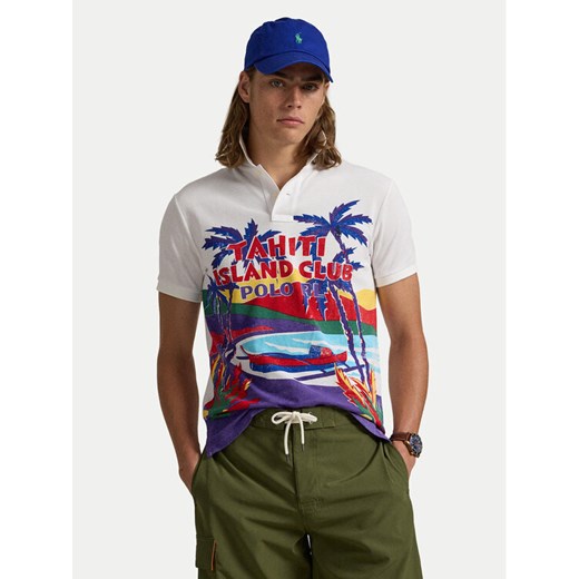 Polo Ralph Lauren Polo 710958934001 Biały Custom Slim Fit ze sklepu MODIVO w kategorii T-shirty męskie - zdjęcie 182749142