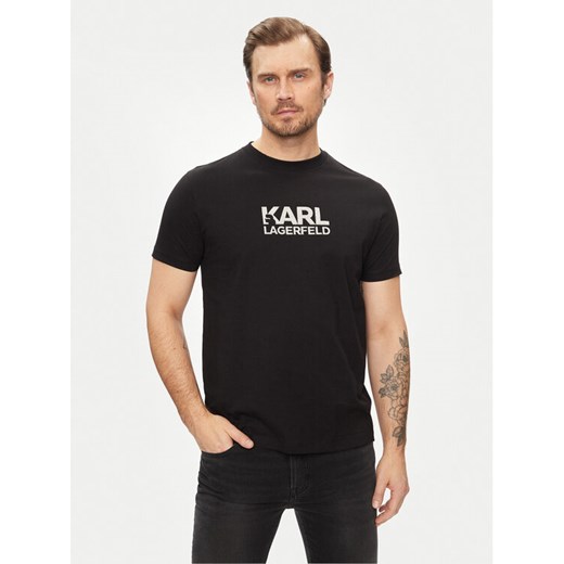 KARL LAGERFELD T-Shirt 755060 542241 Czarny Regular Fit ze sklepu MODIVO w kategorii T-shirty męskie - zdjęcie 182749223