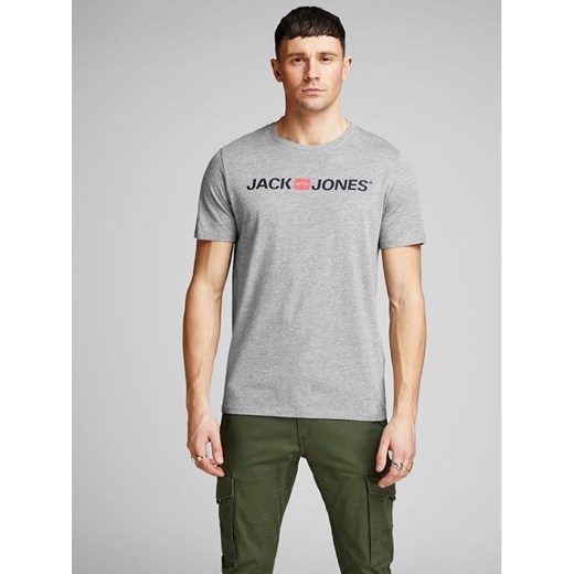 Jack&Jones T-Shirt Corp Logo 12137126 Szary Slim Fit ze sklepu MODIVO w kategorii T-shirty męskie - zdjęcie 182749244