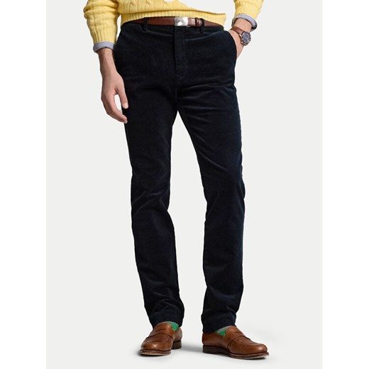 Polo Ralph Lauren Spodnie materiałowe 710879958012 Granatowy Slim Fit ze sklepu MODIVO w kategorii Spodnie męskie - zdjęcie 182749272