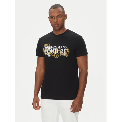 Versace Jeans Couture T-Shirt 78GAHC05 Czarny Regular Fit ze sklepu MODIVO w kategorii T-shirty męskie - zdjęcie 182749330