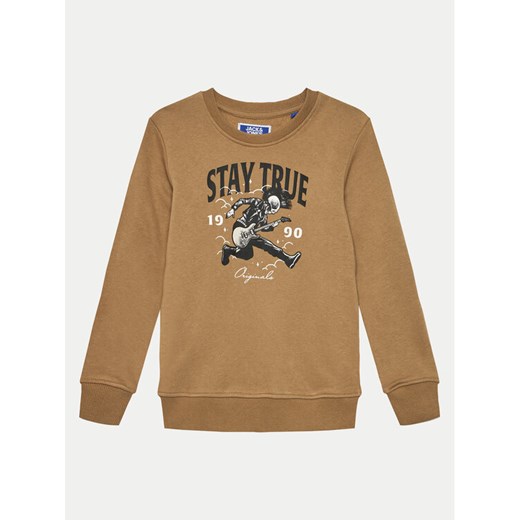Jack&Jones Junior Bluza Headon 12220197 Brązowy Regular Fit ze sklepu MODIVO w kategorii Bluzy chłopięce - zdjęcie 182749351