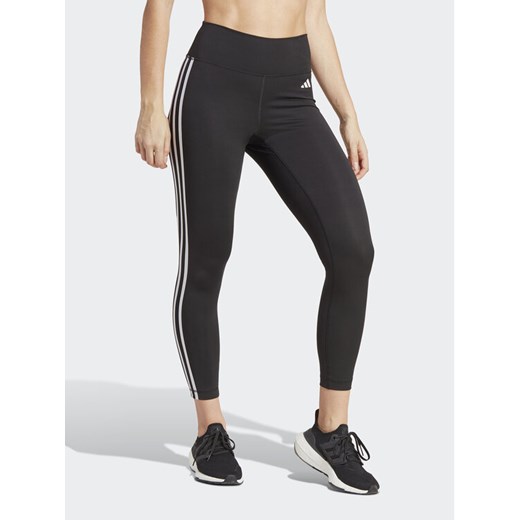 adidas Legginsy Train Essentials 3-Stripes High-Waisted 7/8 Leggings HT5438 Czarny ze sklepu MODIVO w kategorii Spodnie damskie - zdjęcie 182749401