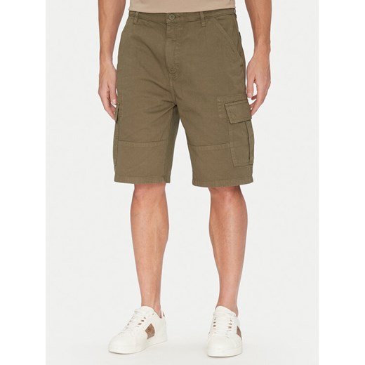 Guess Jeans Szorty materiałowe M5GD45 WGCV1 Khaki Regular Fit ze sklepu MODIVO w kategorii Spodenki męskie - zdjęcie 182749511