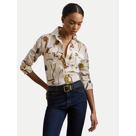 LAUREN RALPH LAUREN Koszula 200957119001 Biały Regular Fit ze sklepu MODIVO w kategorii Koszule damskie - zdjęcie 182749523