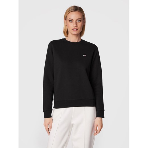 Tommy Jeans Bluza Fleece DW0DW09227 Czarny Regular Fit ze sklepu MODIVO w kategorii Bluzy damskie - zdjęcie 182749554