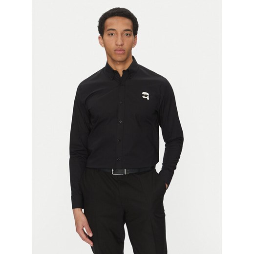 KARL LAGERFELD Koszula 605911 552671 Czarny Slim Fit ze sklepu MODIVO w kategorii Koszule męskie - zdjęcie 182749593