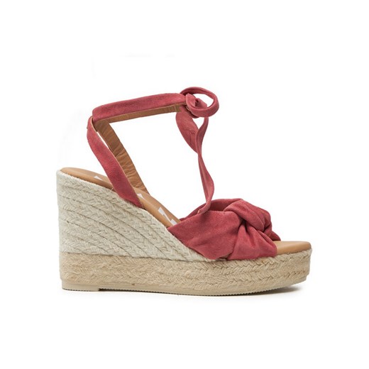 Manebi Espadryle Hamptons Wedge Espadrilles With Knot W 1.5 WS Bordowy ze sklepu MODIVO w kategorii Espadryle damskie - zdjęcie 182749602