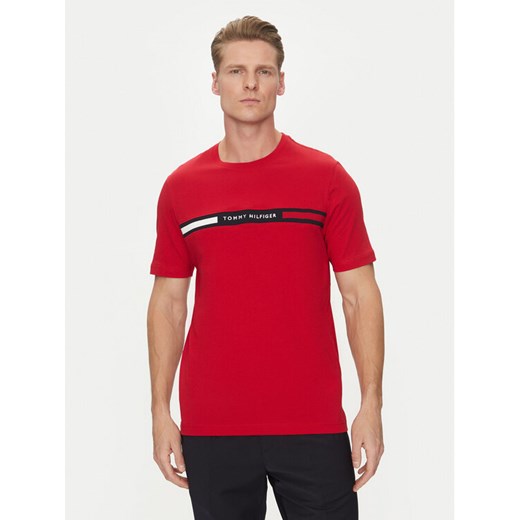 Tommy Hilfiger T-Shirt Chest Insert MW0MW36498 Czerwony Regular Fit ze sklepu MODIVO w kategorii T-shirty męskie - zdjęcie 182749731