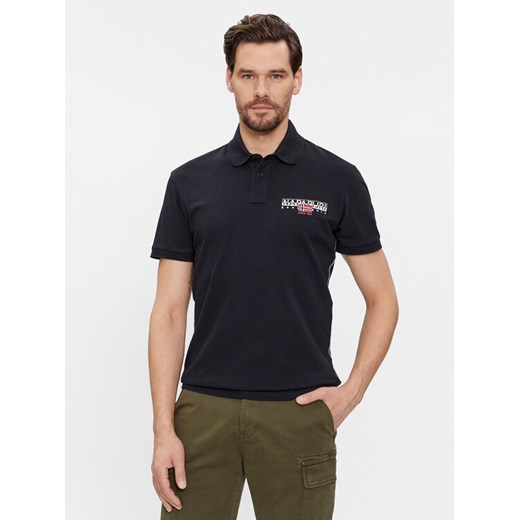 Napapijri Polo E-Aylmer NP0A4HTN Czarny Regular Fit ze sklepu MODIVO w kategorii T-shirty męskie - zdjęcie 182749902