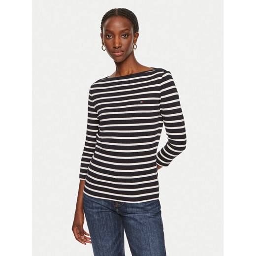 Tommy Hilfiger Bluzka New Cody WW0WW40589 Granatowy Slim Fit ze sklepu MODIVO w kategorii Bluzki damskie - zdjęcie 182749920