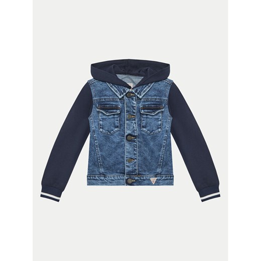 Guess Kurtka jeansowa N5GL00 D5NK0 Granatowy Regular Fit ze sklepu MODIVO w kategorii Kurtki chłopięce - zdjęcie 182750051