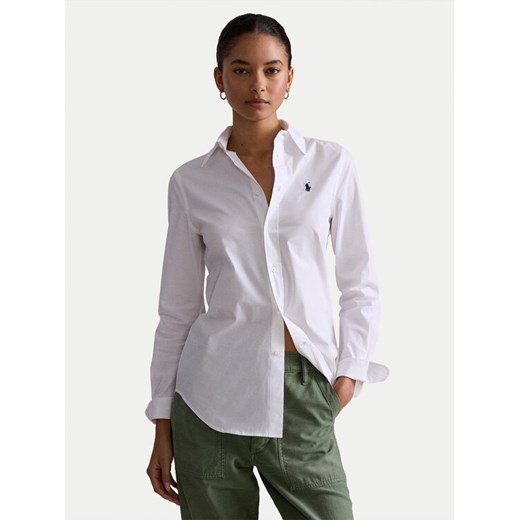 Polo Ralph Lauren Koszula 211941509002 Biały Slim Fit ze sklepu MODIVO w kategorii Koszule damskie - zdjęcie 182750243