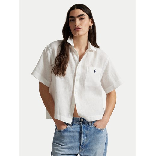 Polo Ralph Lauren Koszula 211965847001 Biały Relaxed Fit ze sklepu MODIVO w kategorii Koszule damskie - zdjęcie 182750251