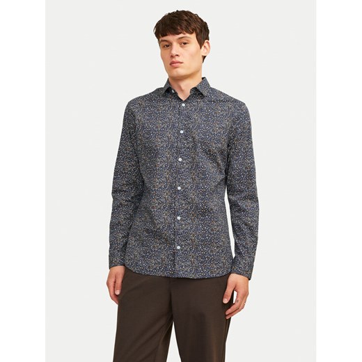 Jack&Jones Koszula Blackpool 12260625 Granatowy Slim Fit ze sklepu MODIVO w kategorii Koszule męskie - zdjęcie 182750401