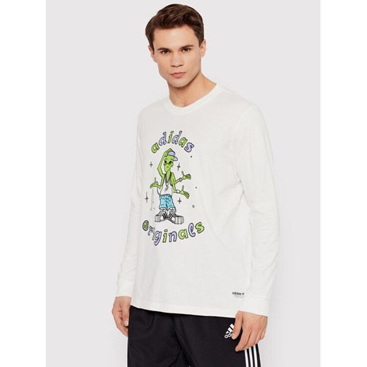adidas Longsleeve Stoked Alien HC7142 Biały Regular Fit ze sklepu MODIVO w kategorii T-shirty męskie - zdjęcie 182750473