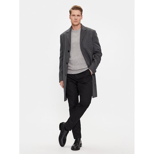 Calvin Klein Płaszcz wełniany K10K110462 Szary Regular Fit ze sklepu MODIVO w kategorii Płaszcze męskie - zdjęcie 182750512