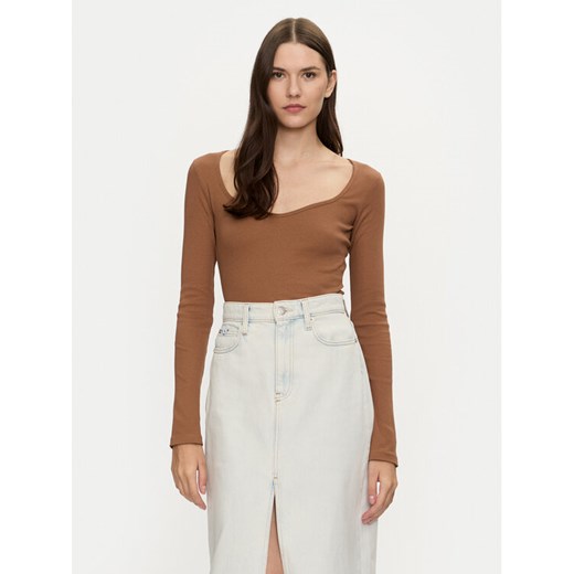 Brave Soul Bluzka LLT-624SARAH Brązowy Slim Fit ze sklepu MODIVO w kategorii Bluzki damskie - zdjęcie 182750562