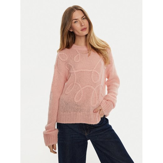 Munthe Sweter Tahlis 243160124370 Różowy Loose Fit ze sklepu MODIVO w kategorii Swetry damskie - zdjęcie 182750583