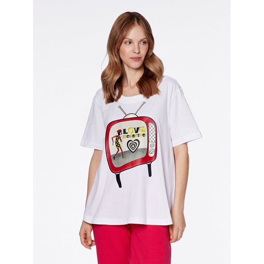 LOVE MOSCHINO T-Shirt W4H8301M 3876 Biały Relaxed Fit ze sklepu MODIVO w kategorii Bluzki damskie - zdjęcie 182750662