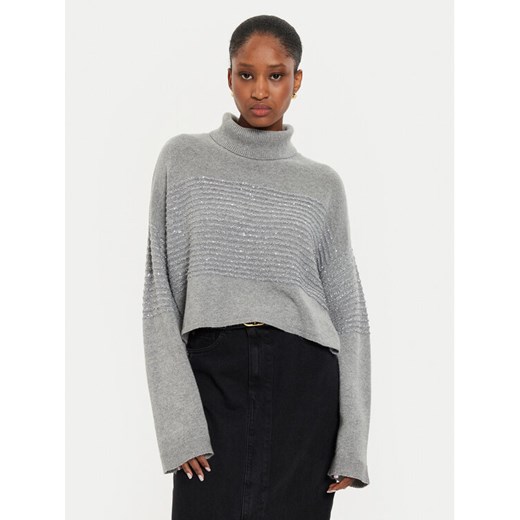TWINSET Golf 242TP3271 Szary Loose Fit ze sklepu MODIVO w kategorii Swetry damskie - zdjęcie 182750732