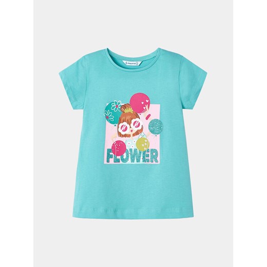 Mayoral T-Shirt 3090 Niebieski Regular Fit ze sklepu MODIVO w kategorii Bluzki dziewczęce - zdjęcie 182750763