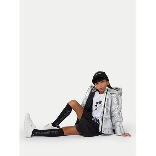 Karl Lagerfeld Kids Kurtka zimowa Z30233 S Srebrny Regular Fit ze sklepu MODIVO w kategorii Kurtki dziewczęce - zdjęcie 182750852