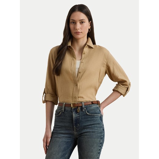 LAUREN RALPH LAUREN Koszula 200782777060 Beżowy Relaxed Fit ze sklepu MODIVO w kategorii Koszule damskie - zdjęcie 182751050