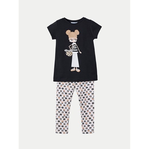 Mayoral Komplet t-shirt i legginsy 3713 Czarny Regular Fit ze sklepu MODIVO w kategorii Komplety dziewczęce - zdjęcie 182751084