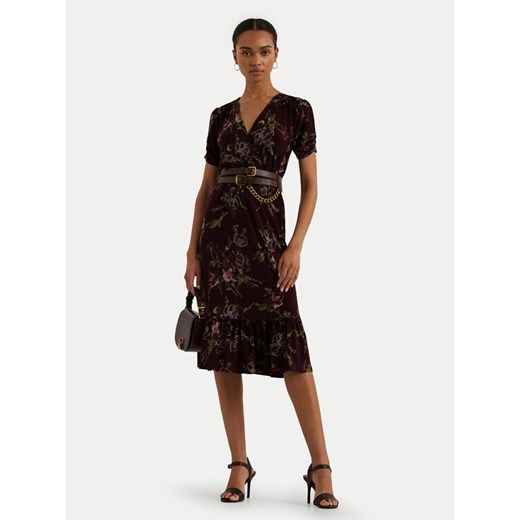 LAUREN RALPH LAUREN Sukienka codzienna 250951435001 Bordowy Regular Fit ze sklepu MODIVO w kategorii Sukienki - zdjęcie 182751124