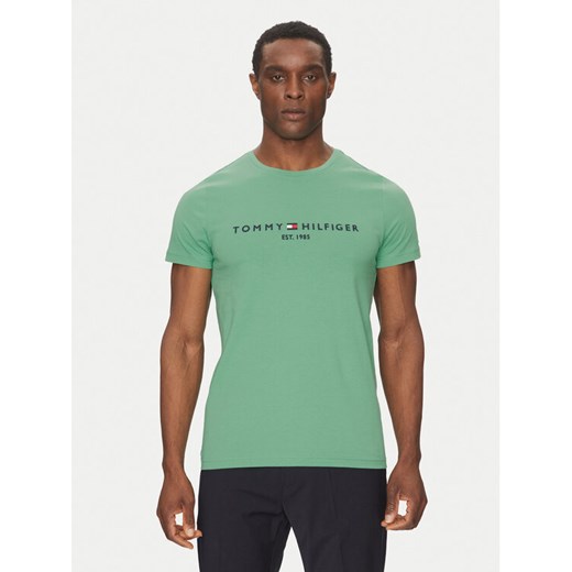 Tommy Hilfiger T-Shirt Logo MW0MW11797 Zielony Regular Fit ze sklepu MODIVO w kategorii T-shirty męskie - zdjęcie 182751184