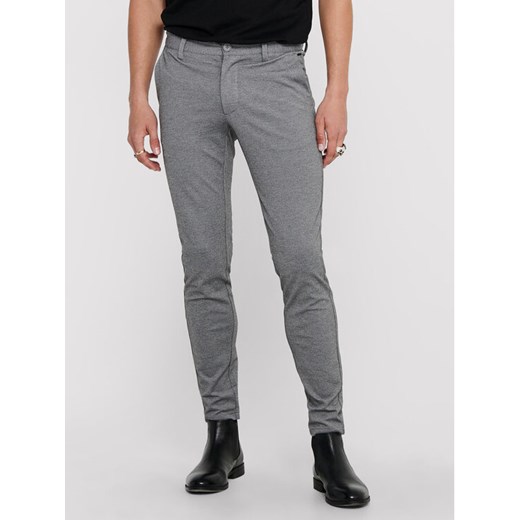 Only & Sons Chinosy Mark 22010209 Szary Slim Fit ze sklepu MODIVO w kategorii Spodnie męskie - zdjęcie 182751203