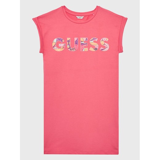 Guess Sukienka codzienna J3GK35 KAE23 Różowy Regular Fit ze sklepu MODIVO w kategorii Sukienki dziewczęce - zdjęcie 182751241