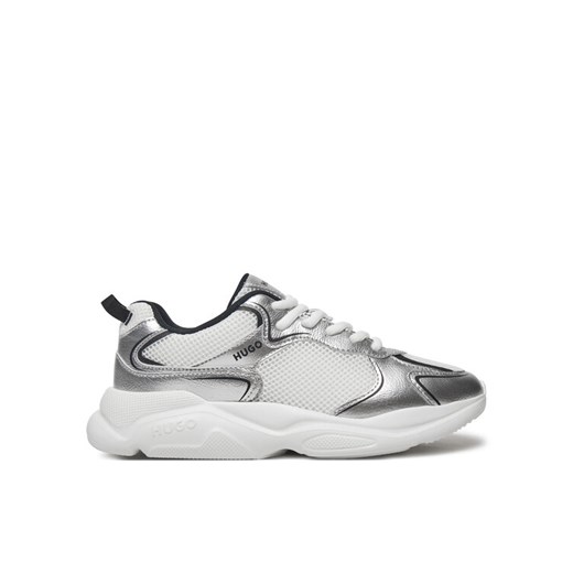 HUGO Sneakersy Leon 50536308 Srebrny ze sklepu MODIVO w kategorii Buty sportowe damskie - zdjęcie 182751244