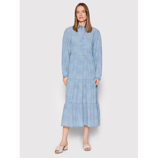 Pinko Sukienka koszulowa Distratta 1J10UV Y85P Błękitny Regular Fit ze sklepu MODIVO w kategorii Sukienki - zdjęcie 182751363