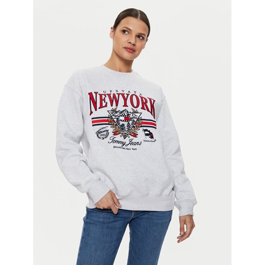 Tommy Jeans Bluza Vintage DW0DW18368 Szary Relaxed Fit ze sklepu MODIVO w kategorii Bluzy damskie - zdjęcie 182751390