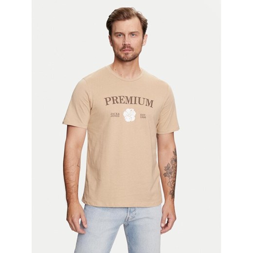Jack&Jones T-Shirt Jprblaalfie 12259673 Brązowy Regular Fit ze sklepu MODIVO w kategorii T-shirty męskie - zdjęcie 182751391