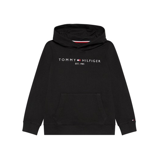 Tommy Hilfiger Bluza Essential Hoody KS0KS00213 Czarny Regular Fit ze sklepu MODIVO w kategorii Bluzy chłopięce - zdjęcie 182751440