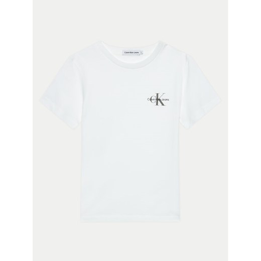 Calvin Klein Jeans T-Shirt Monogram IU0IU00624 D Biały Regular Fit ze sklepu MODIVO w kategorii T-shirty chłopięce - zdjęcie 182751442
