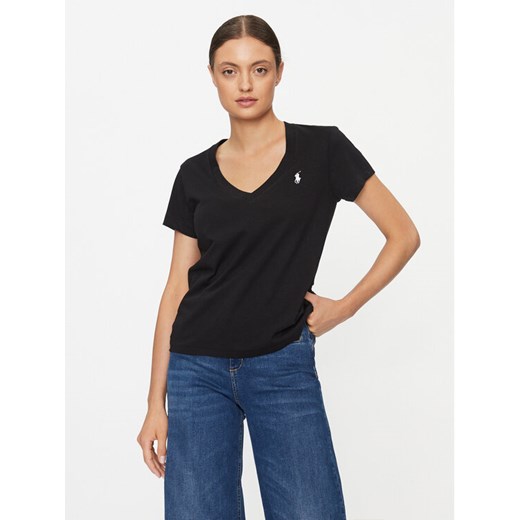 Polo Ralph Lauren T-Shirt 211902403003 Czarny Regular Fit ze sklepu MODIVO w kategorii Bluzki damskie - zdjęcie 182751460