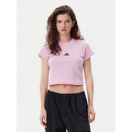 adidas T-Shirt Future Icons Small Logo Baby JE4003 Różowy Slim Fit ze sklepu MODIVO w kategorii Bluzki damskie - zdjęcie 182751574