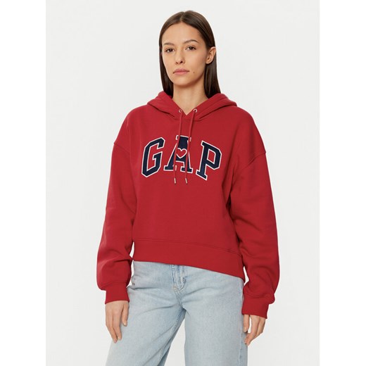 Gap Bluza 523563-17 Czerwony Relaxed Fit ze sklepu MODIVO w kategorii Bluzy damskie - zdjęcie 182751633