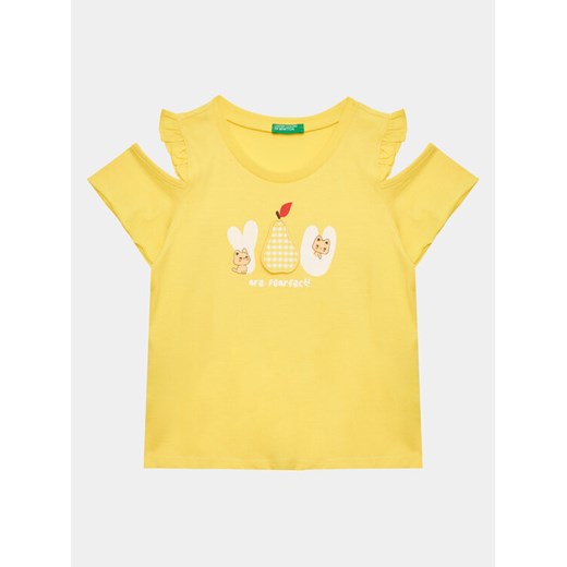 United Colors Of Benetton T-Shirt 3096G108X Żółty Regular Fit ze sklepu MODIVO w kategorii Bluzki dziewczęce - zdjęcie 182751762