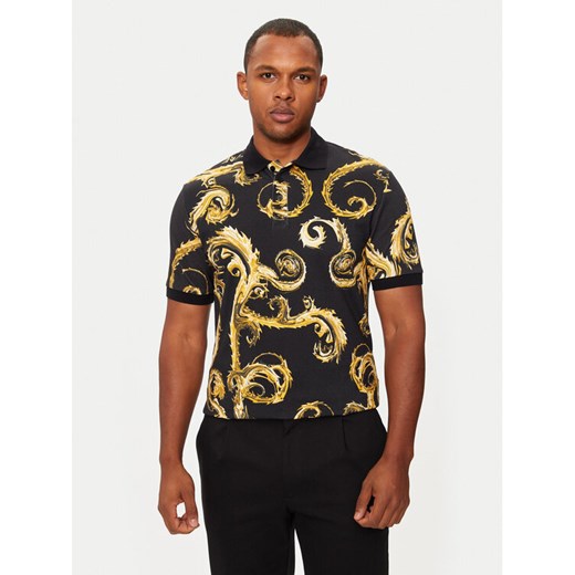 Versace Jeans Couture Polo 77GAG6S0 Czarny Regular Fit ze sklepu MODIVO w kategorii T-shirty męskie - zdjęcie 182751802